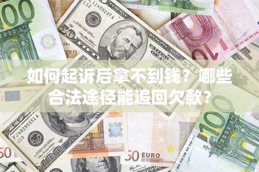 武汉如何起诉后拿不到钱？哪些合法途径能追回欠款？