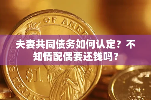武汉夫妻共同债务如何认定？不知情配偶要还钱吗？