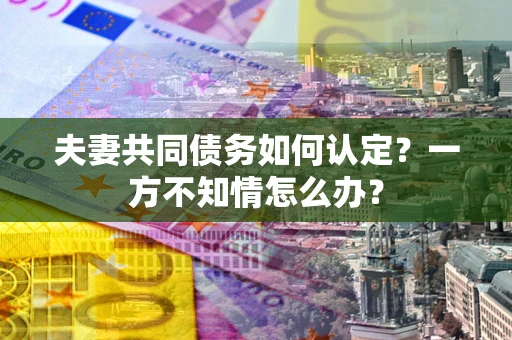 武汉夫妻共同债务如何认定？一方不知情怎么办？