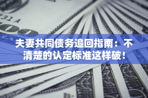 武汉夫妻共同债务追回指南：不清楚的认定标准这样破！